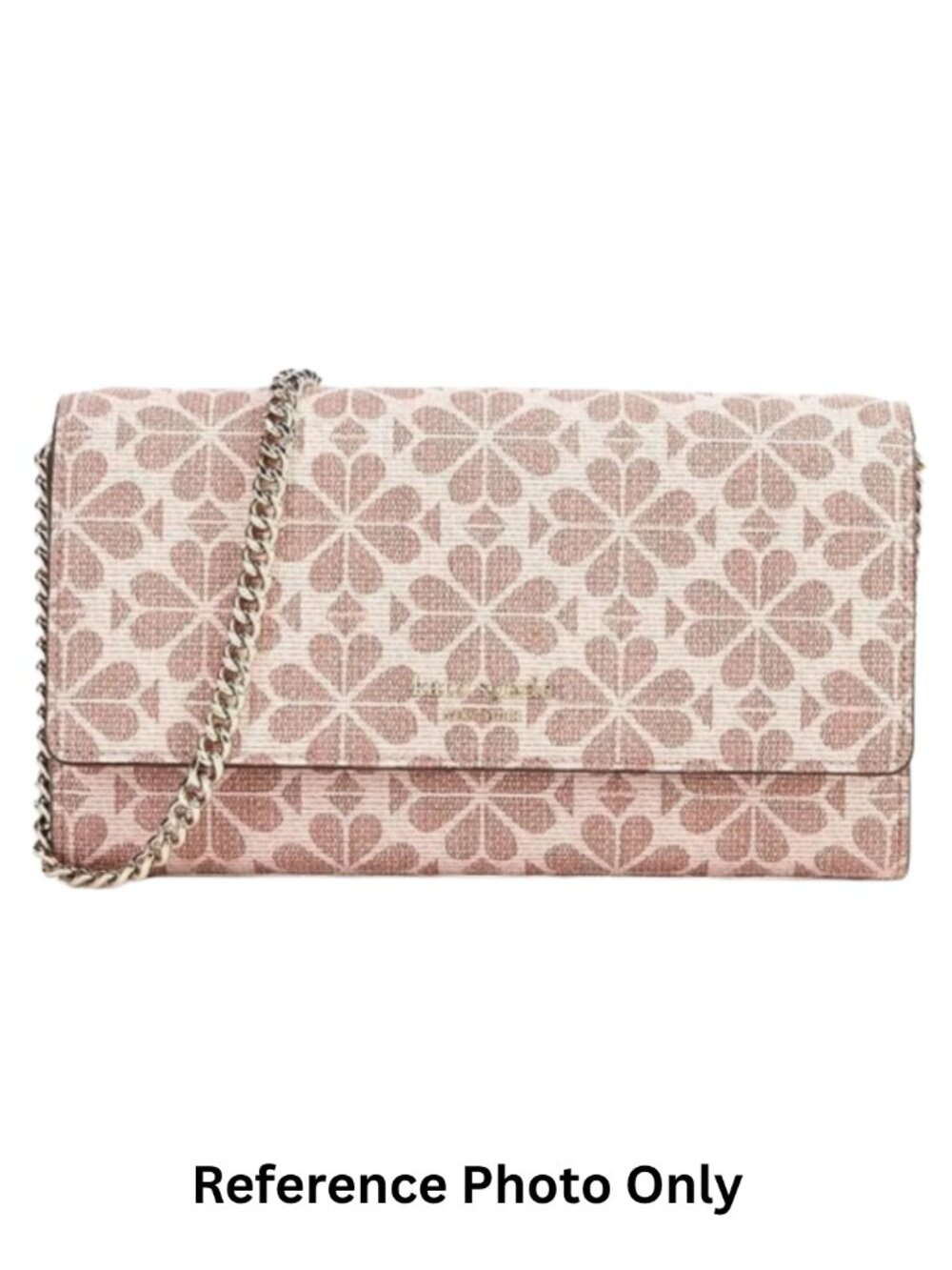 Kate Spade Flower Coated Canvas Chain Clutch with Chain Strap - Like New